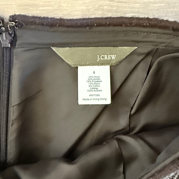 J. Crew brown and ivory herringbone tweed a-line pencil skirt fully lined 8 - Picture 2 of 9